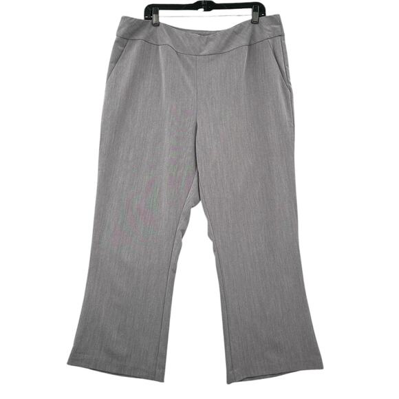 SALON STUDIO Gray Straight Leg Full Length Side Pockets Classic Trousers Size 20 - Picture 1 of 7